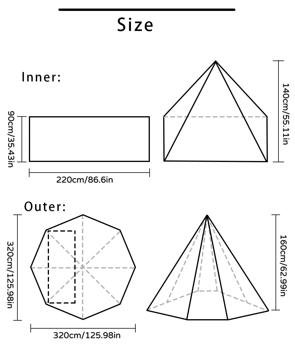 Flame-Retardant 1-Person Waterproof Winter Tipi with Snow Skirt