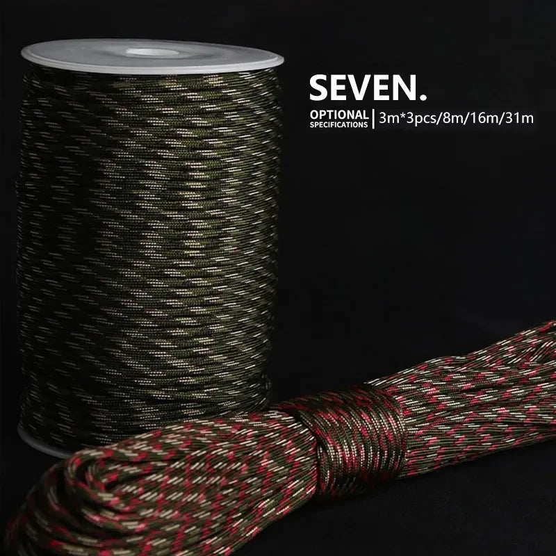 7-Core 550 Paracord - 4mm Diameter, 5/8/16/31m