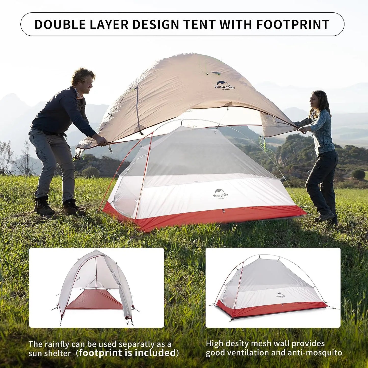 Naturehike Ultralight Portable 1-Person Tent - Cloud Up Series