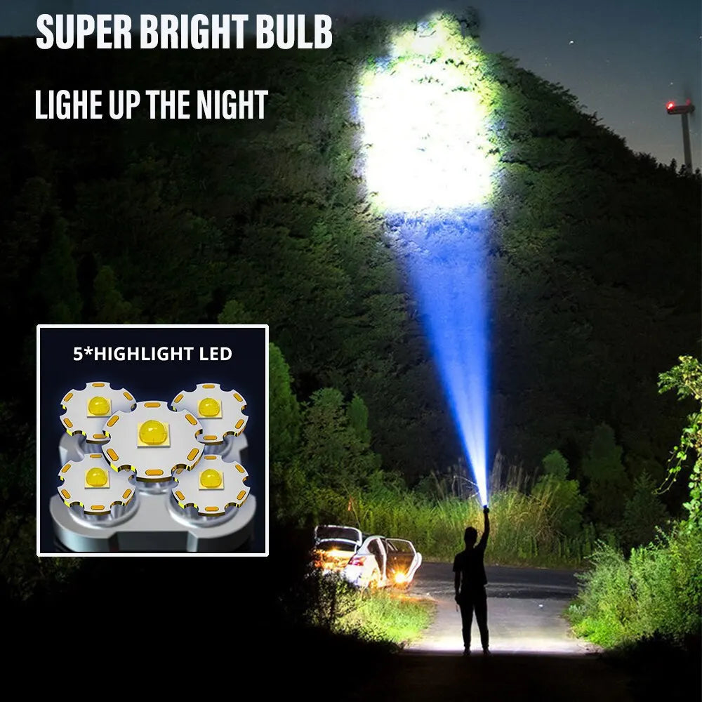 Rechargeable 5LED High Power Camping Spotlight with Side Light